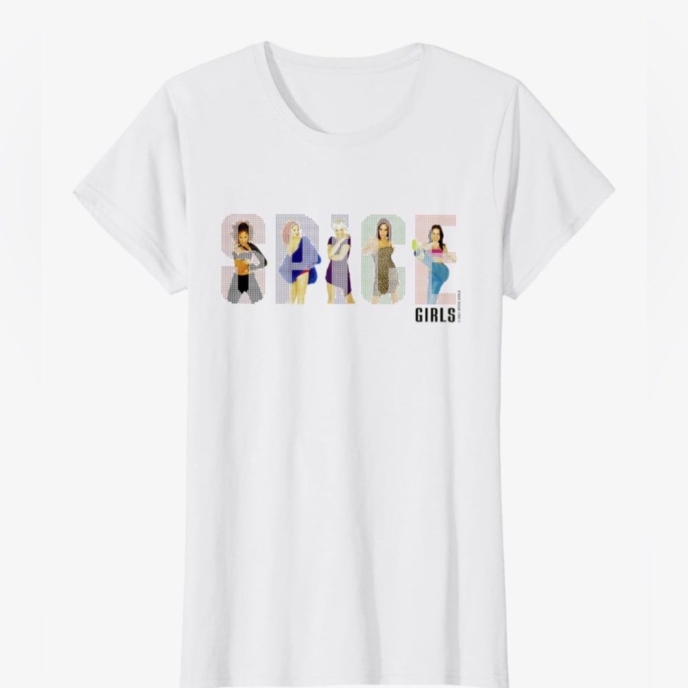 Spice Girls Classic White Album Tee Shirt, Small